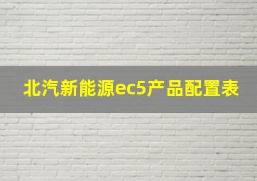 北汽新能源ec5产品配置表