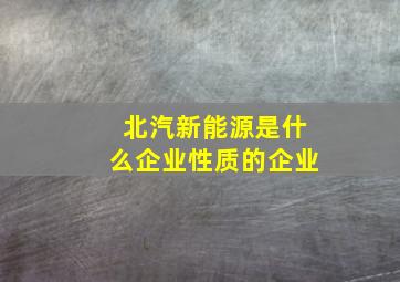 北汽新能源是什么企业性质的企业