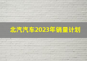 北汽汽车2023年销量计划