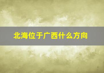 北海位于广西什么方向