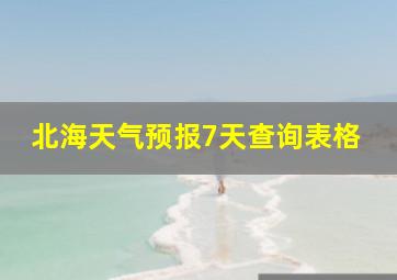 北海天气预报7天查询表格