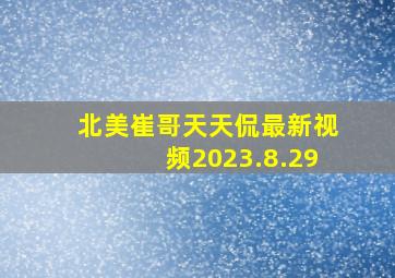 北美崔哥天天侃最新视频2023.8.29