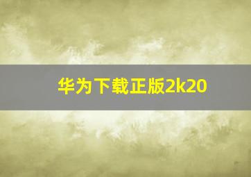 华为下载正版2k20