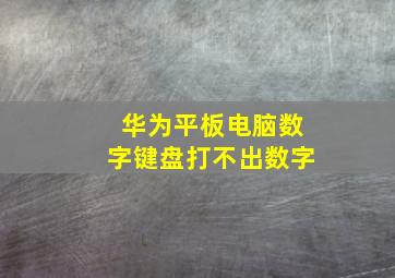 华为平板电脑数字键盘打不出数字