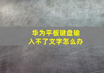 华为平板键盘输入不了文字怎么办