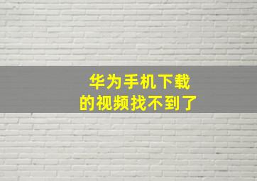 华为手机下载的视频找不到了