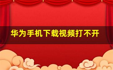 华为手机下载视频打不开