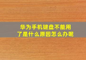 华为手机键盘不能用了是什么原因怎么办呢