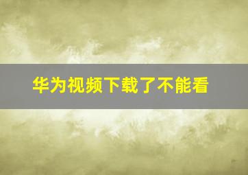 华为视频下载了不能看