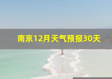 南京12月天气预报30天