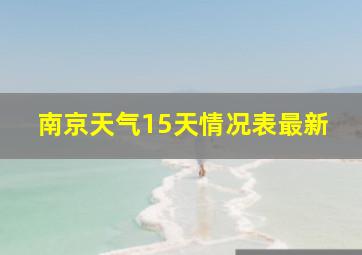 南京天气15天情况表最新