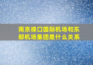 南京禄口国际机场和东部机场集团是什么关系