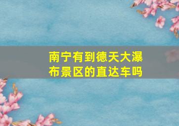 南宁有到德天大瀑布景区的直达车吗