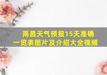 南昌天气预报15天准确一览表图片及介绍大全视频