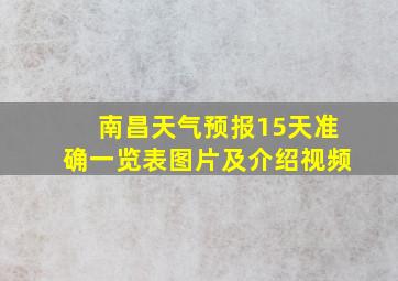 南昌天气预报15天准确一览表图片及介绍视频