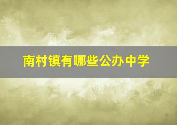 南村镇有哪些公办中学