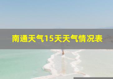 南通天气15天天气情况表