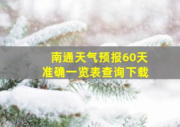 南通天气预报60天准确一览表查询下载