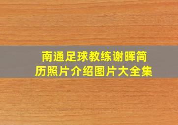 南通足球教练谢晖简历照片介绍图片大全集