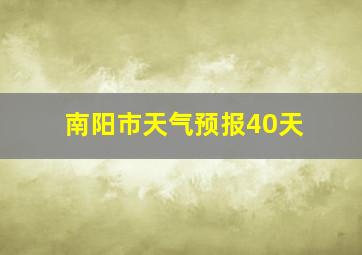 南阳市天气预报40天