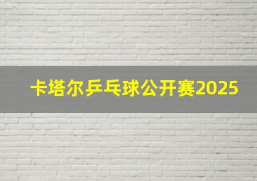 卡塔尔乒乓球公开赛2025