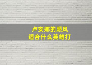 卢安娜的飓风适合什么英雄打