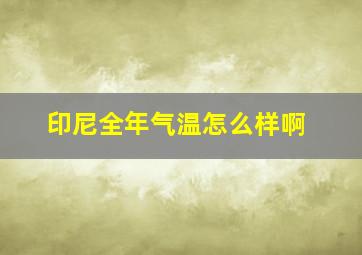 印尼全年气温怎么样啊