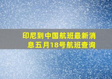 印尼到中国航班最新消息五月18号航班查询