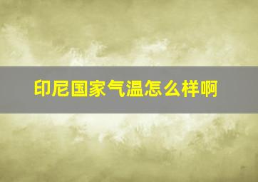 印尼国家气温怎么样啊