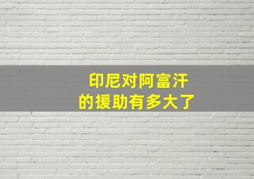 印尼对阿富汗的援助有多大了