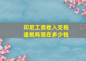 印尼工资收入交税退税吗现在多少钱