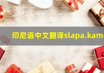 印尼语中文翻译slapa.kamu