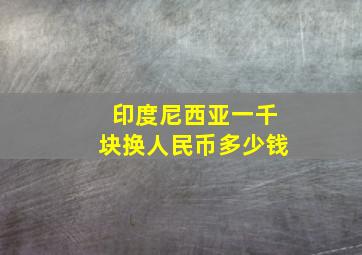 印度尼西亚一千块换人民币多少钱