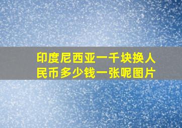 印度尼西亚一千块换人民币多少钱一张呢图片