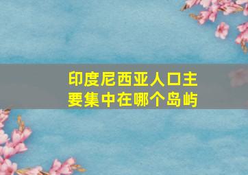 印度尼西亚人口主要集中在哪个岛屿