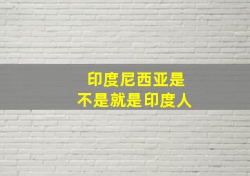 印度尼西亚是不是就是印度人