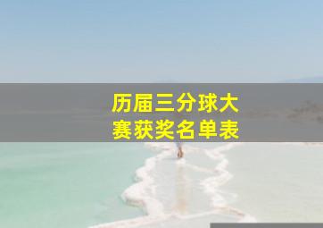 历届三分球大赛获奖名单表