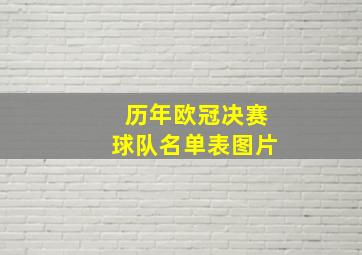 历年欧冠决赛球队名单表图片