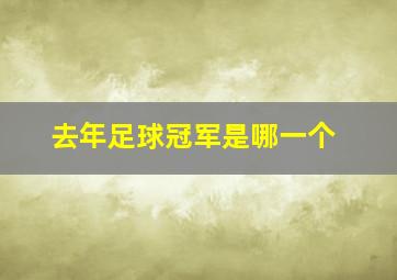 去年足球冠军是哪一个