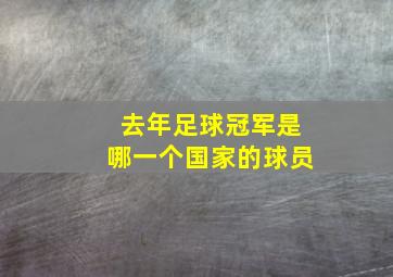 去年足球冠军是哪一个国家的球员