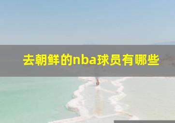 去朝鲜的nba球员有哪些