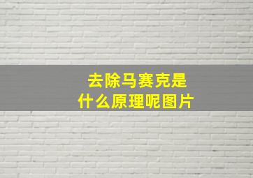 去除马赛克是什么原理呢图片