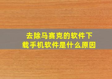 去除马赛克的软件下载手机软件是什么原因