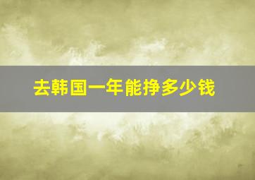 去韩国一年能挣多少钱