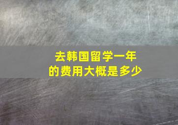 去韩国留学一年的费用大概是多少