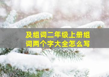 及组词二年级上册组词两个字大全怎么写