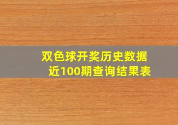 双色球开奖历史数据近100期查询结果表