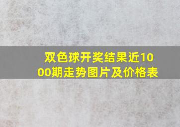 双色球开奖结果近1000期走势图片及价格表