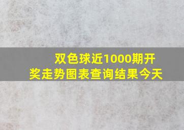 双色球近1000期开奖走势图表查询结果今天