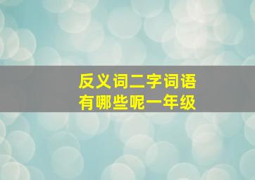 反义词二字词语有哪些呢一年级